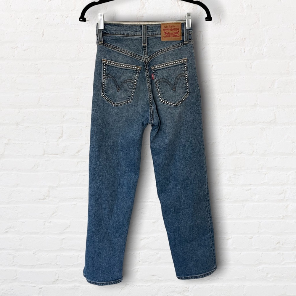 Bedazzled LEVI'S Ribcage Straight Ankle Jeans🌟